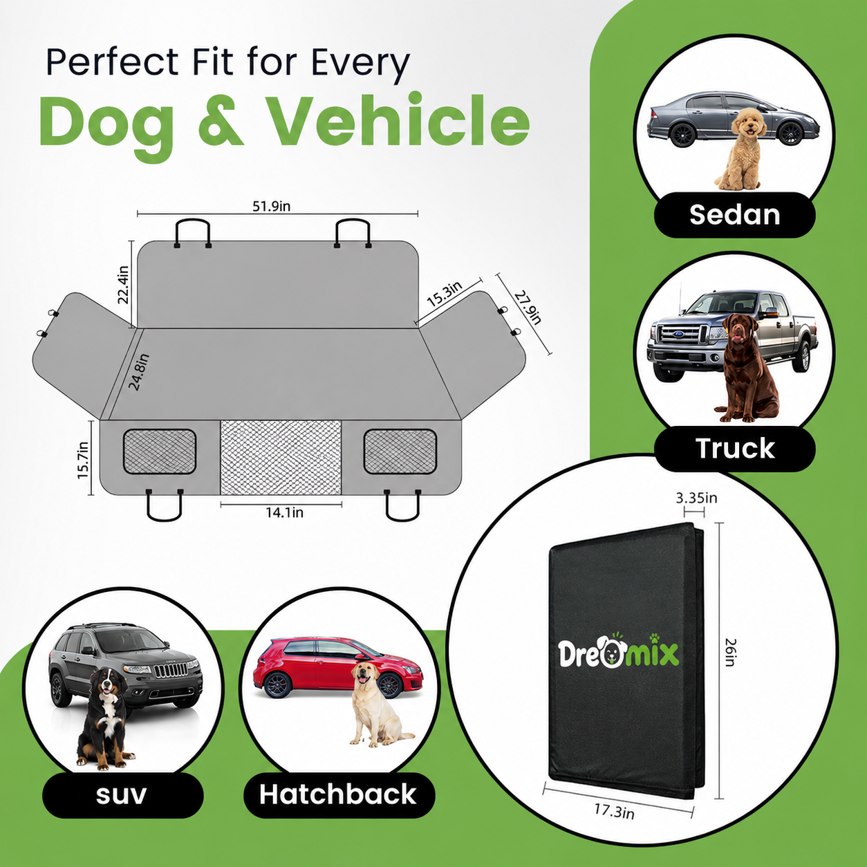 DreoRoam 2.0™ - Hard Bottom Dog Car Seat Protector