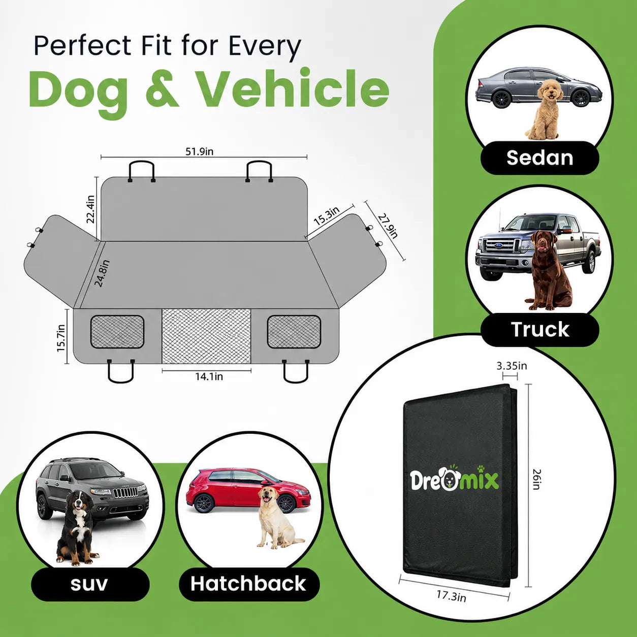 DreoRoam 2.0™ - Hard Bottom Dog Car Seat Protector