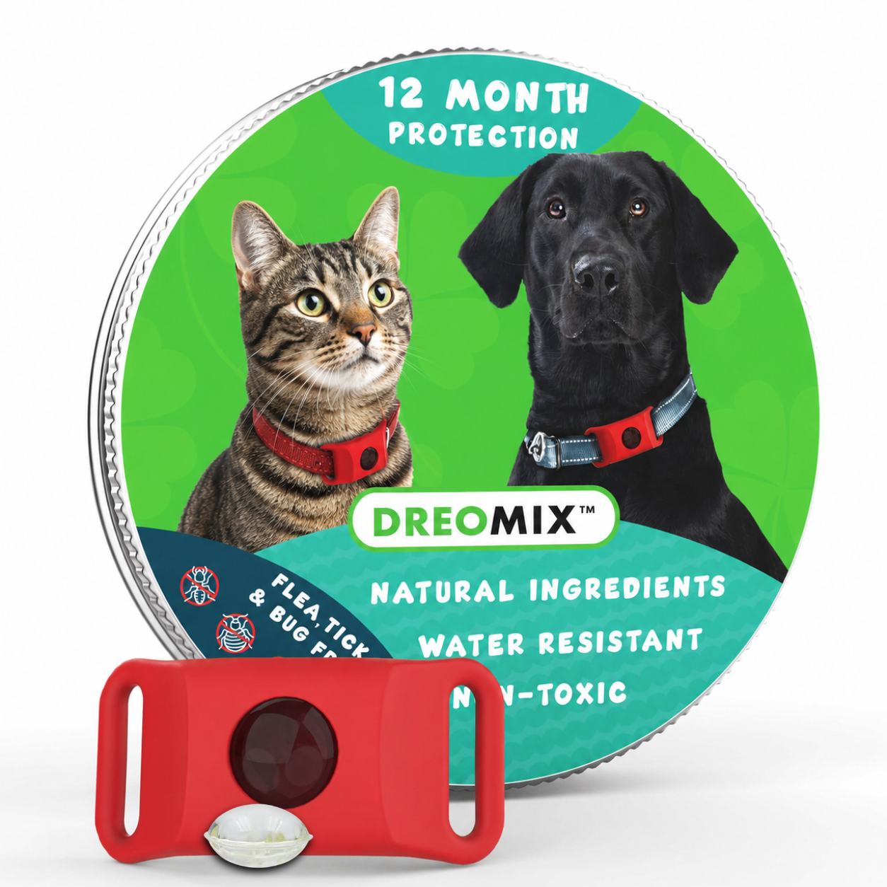 DreoCalm™ Natural Pet Protection Tag – Flea, Tick & Bug Defense