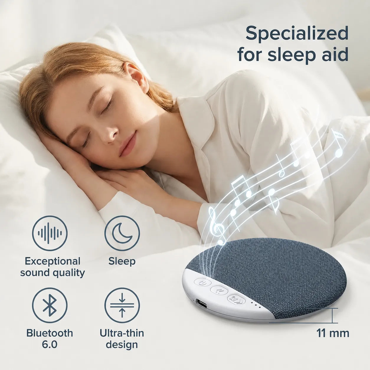 Dreomix PillowWave™ Pro – Ultra-Thin Bluetooth Pillow Speaker