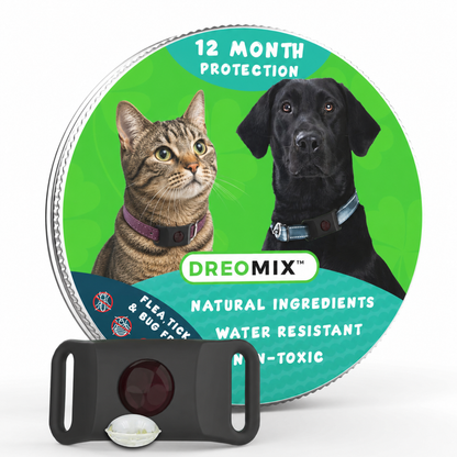 DreoCalm™ Natural Pet Protection Tag – Flea, Tick & Bug Defense