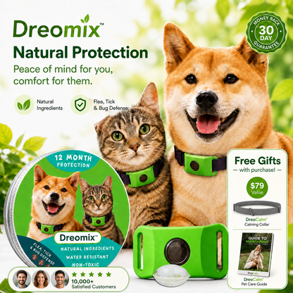DreoCalm™ Natural Pet Protection Tag – Flea, Tick & Bug Defense