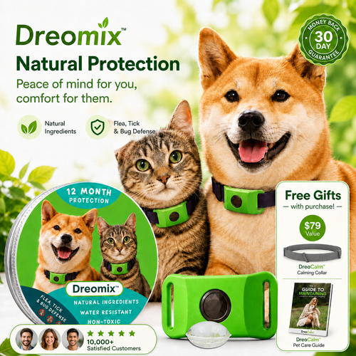 DreoCalm™ Natural Pet Protection Tag – Flea, Tick & Bug Defense