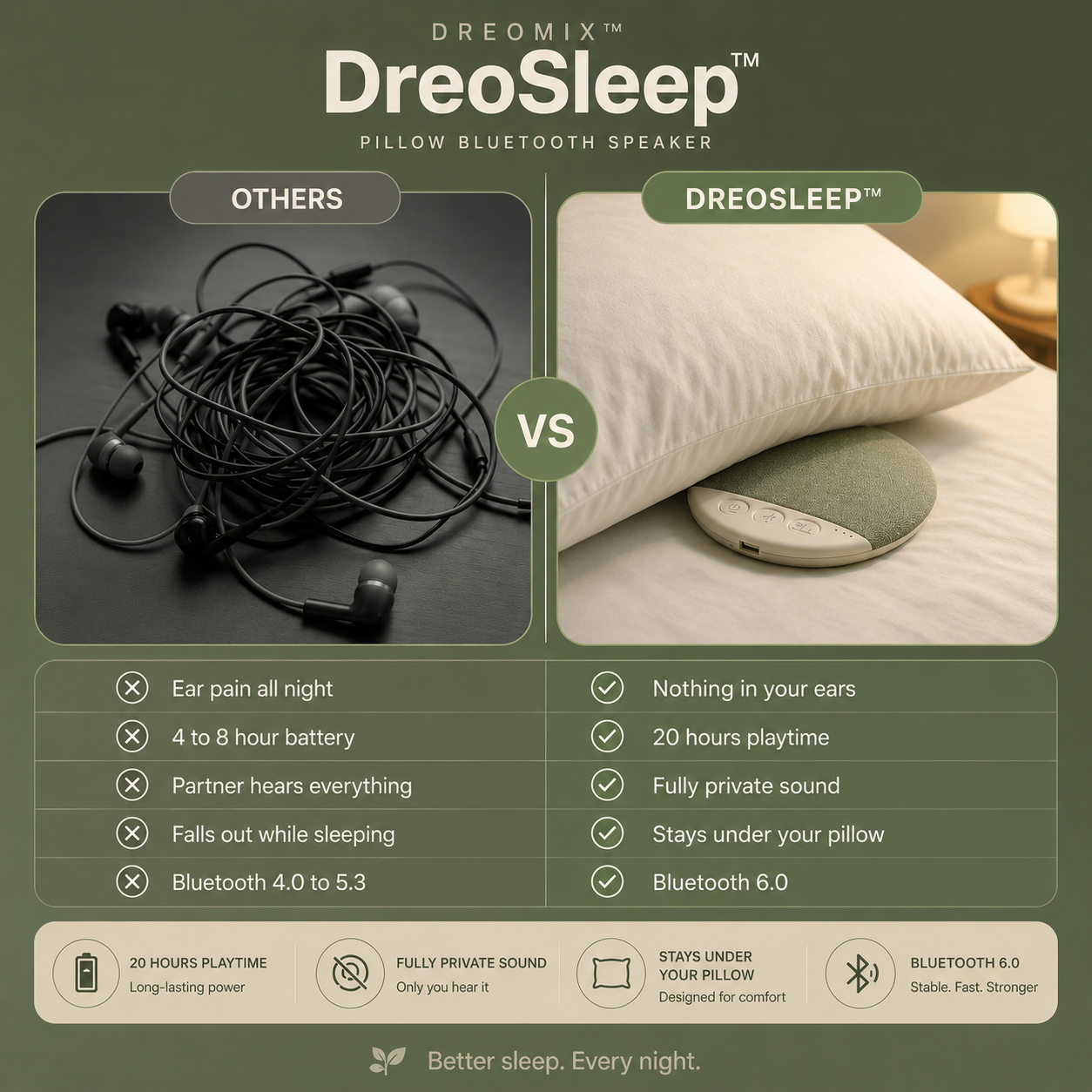 DreoSleep™ Pillow Speaker