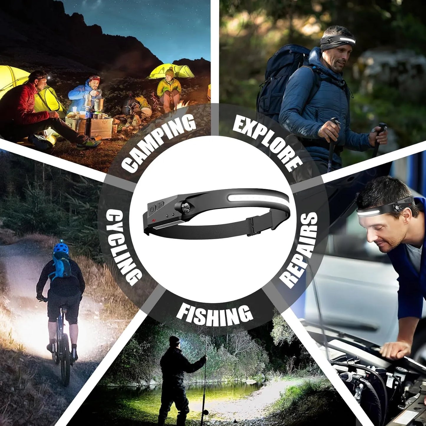 FlexBeam™ Pro – Rechargeable Wide-Beam Motion Sensor Headlamp
